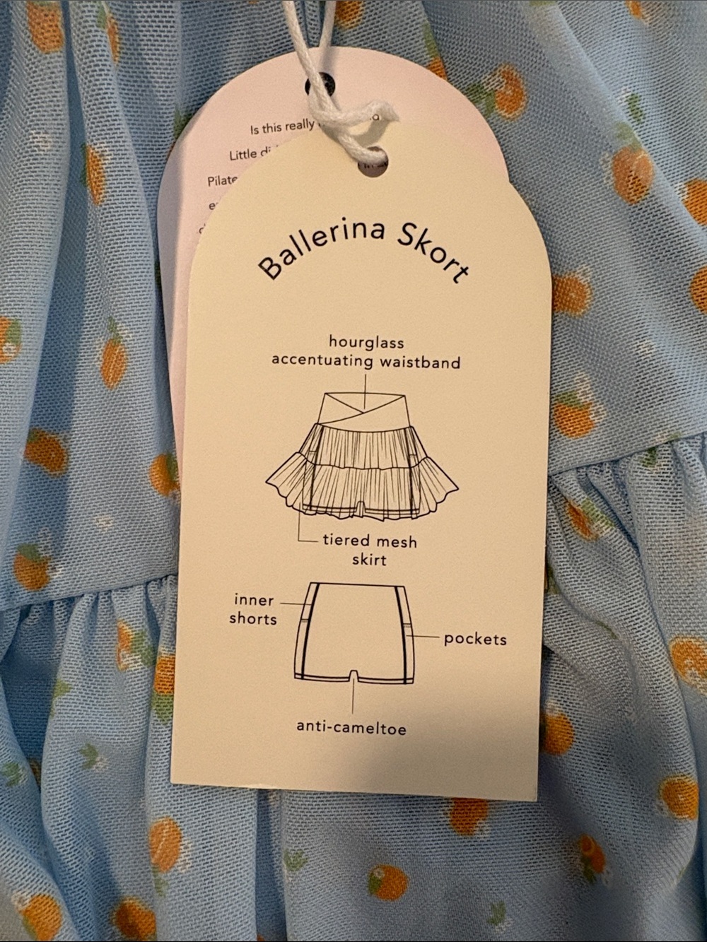 Blue Floral Tiered Mini Skort with Orange Print - Picture 3 of 5